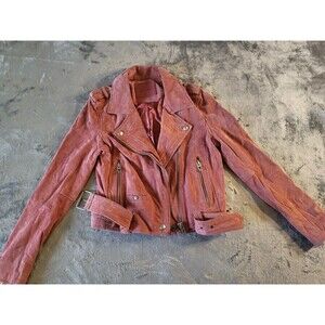 Moto  Blanking C Jacket Women’s Small Pink / Rose  Suede Moto Jacket